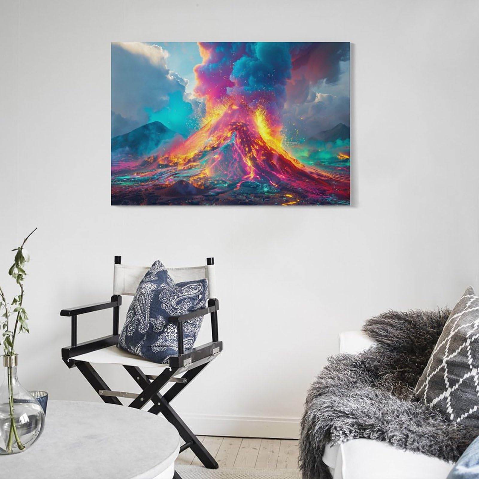 Amazon.co.jp: 絵画 火山噴火インテリア 絵画 壮大な自然の風景